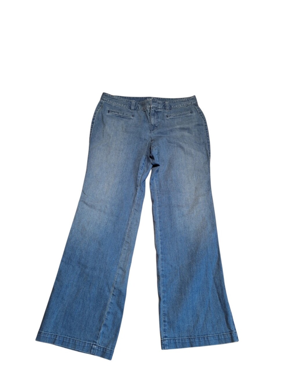 Ann Taylor Loft Curvy Denim Trouser Jeans Ladies 10P Great relaxed weekend look